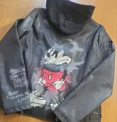 Desigual ミッキー フェイクレザー ライダースジャケット デシグアル