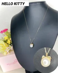 希少美品✨ハローキティ Kitty 猫耳　リボンネックレス　ピンクゴールド 箱