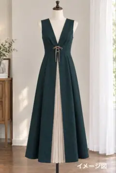 axes femme クラシック　ジャンパースカートワンピース リボン付き