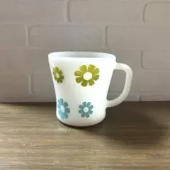 Federal　フェデラル　　花柄　　ミルクガラスマグ　グリーン　ブルー