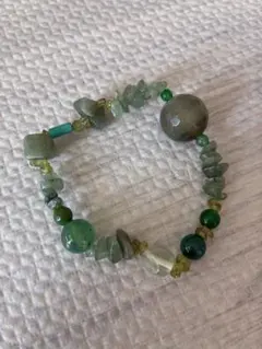 天然石 緑系ビーズブレスレット