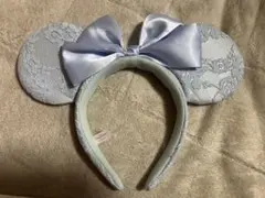 水色レースリボン付きカチューシャ　ディズニー