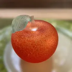 ガラス製 りんご 置物