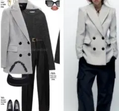 k*t様 グレー ダブルブレスト テーラードジャケット