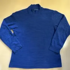 UNIQLO ヒートテック モックネック ボーダー 長袖 M ブルー
