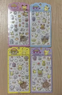 韓国限定 ポケモン ポケピース CANDY BONBONシール 4個セット