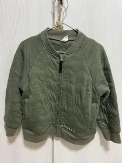 ノーカラーキルティングジャケット オリーブグリーン　110