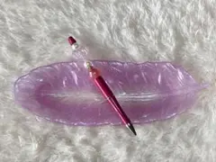 ハートとパールのカスタムボールペン(レッド)