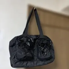 眞白ありすさんリボン付きポケット ボストンバッグ 黒