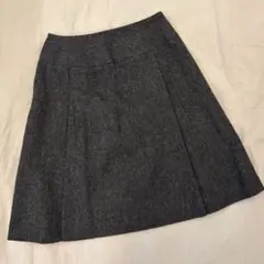 【最終値下げ】ウール混紡 ダークグレー プリーツスカート