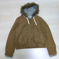 ブラウン　フードジャケット　パーカー　3ウェイ　ブルゾン　グレー