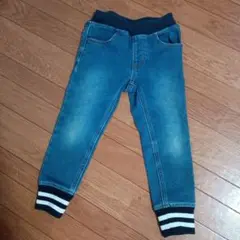 【美品】ジーパン　パンツ　ズボン　ジョガーパンツ　インディゴブルー　100
