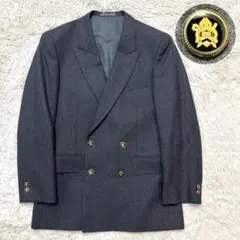 極美品 英国調 上品 ダブルジャケット 金ボタン ウール テーラードジャケット