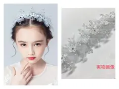 フラワーキッズ カチューシャ 子供  女の子 リボン リングガール フラ花冠