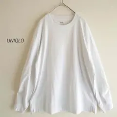 UNIQLOユニクロ エアリズム コットンUVカットクルーネックT 長袖 白 L