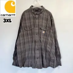 Carhartt 長袖　写真　3XL グレー　チェック柄