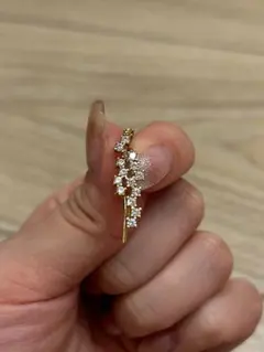 フックピアス ストーン ピアス ゴールド