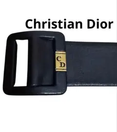 【7月セール】Christian Dior レディース ベルト65 黒 金ロゴのサムネイル