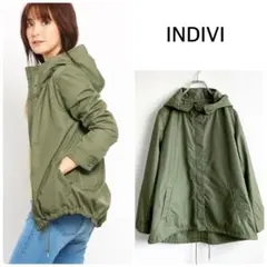 INDIVIマシンウォッシュ撥水コンパクトポケッタブルショートフィールドコート