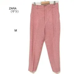 【ザラ】ギンガムチェック　テーパード　春夏　涼やか　カジュアル　センタープレスM