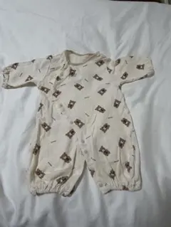 くま柄ロンパース 30-60cm 綿100%