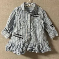 BRANSHES/女の子/青白ストライプ ワンピース/80cm