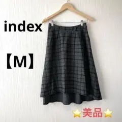 a0946 美品　index 【M】　フィッシュテールスカート　チェック　裏地