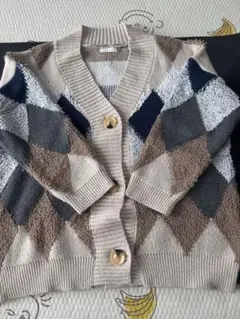 ビッグシルエットアーガイル柄ルーズカーディガン