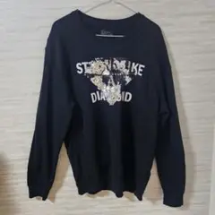 【XL】ZARA オーバーサイズ トレーナー 黒 ダイヤモンドモチーフ