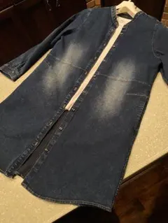 noa-geノアジェ　ダンガリー　バンドカラーコートワンピース