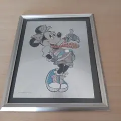 ディズニー/エッチングアート 超貴重】【ディズニー】『ミッキー ミニー』 アンティーク