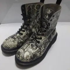 ドクター マーチン 総柄 ブーツ アメコミ マークウィガンコラボ