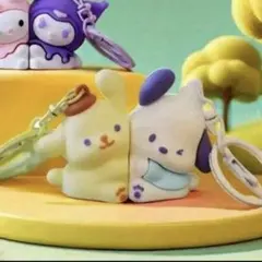 ポムポムプリン　ポチャッコ　ペアキーホルダー　マグネット付き