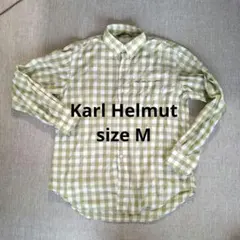 Karl Helmut カールヘルム☆グリーン系チェック　ボタンダウンシャツ　M
