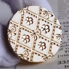 25mmシーリングワックススタンプ真鍮ヘッド可愛いリボンと桜お花デザインスタンプ