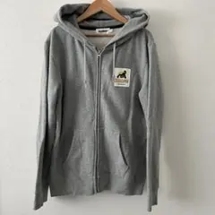 XLARGE グレー フルジップパーカー Mサイズ ロゴ 両面プリント