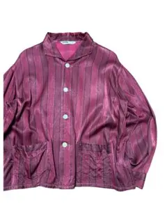 60's Euro vintage レーヨンサテン パジャマシャツ ストライプ