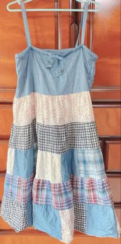 パッチワーク 2way ロング スカート