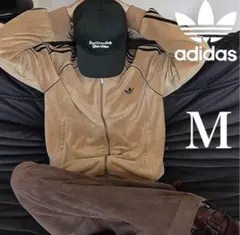 新品M⭐️adidas アディカラー ベロア ブラウン トラックトップ 風早ゆうた