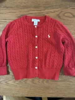 Ralph Lauren ケーブルニットカーディガン 12M レッド