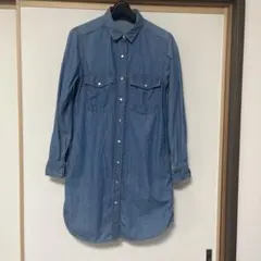 GU ジーユー チュニック デニムシャツ ライトブルー ロングシャツ　長袖