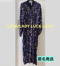 【LUCA/LADY LUCK LUCA】変則ドット柄 ロングワンピース