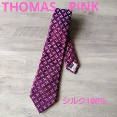 ✨美品✨トーマスピンク ネクタイ 花柄 メイド・イン・フランス　シルク100%のサムネイル