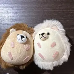 ライオンのぬいぐるみキーホルダー（茶色・白）