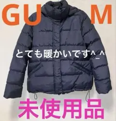 〈未使用品！〉GU 中綿ジャケット 厚地 紺色 ショート丈 M 防寒アウター