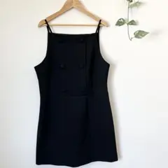 【ZARA】ザラ　キャミソールフレアワンピース　膝丈　黒色　シンプル