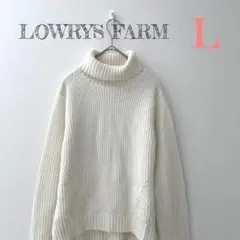 〖ローリーズファーム〗LOWRYSFARM タートルネックニット 白 (L)