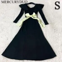 ◽️⚪️ マーキュリーデュオ 2WAYラッフルマーメイドニットワンピース 黒 S