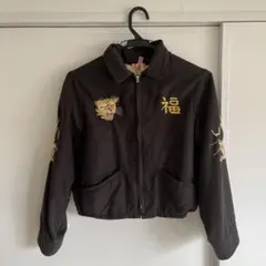 2日値下げ　美品　希少beams ✖️東洋スカジャン 黒龍虎　レディースサイズF 期間値下げ 美品 希少beams ✖️東洋スカジャン 黒龍虎