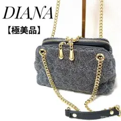【極美品】DIANA ハート型グリッターゴールドチェーンショルダーバッグシルバーのサムネイル